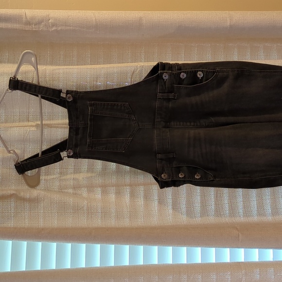 Black Denim Overalls - Picture 2 of 5